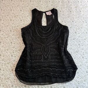 Romeo and Juliet Couture black beaded tank top